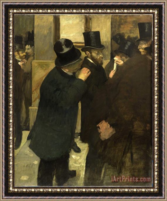 Edgar Degas Portraits at The Stock Exchange Framed Painting