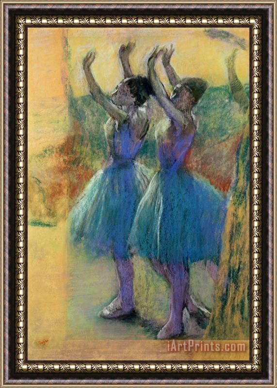 Edgar Degas Two Blue Dancers Framed Painting