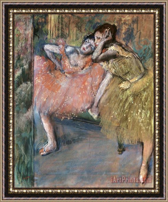 Edgar Degas Two Dancers by a Hearth Framed Painting