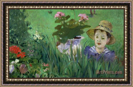 Edouard Manet Child in the Flowers Framed Print