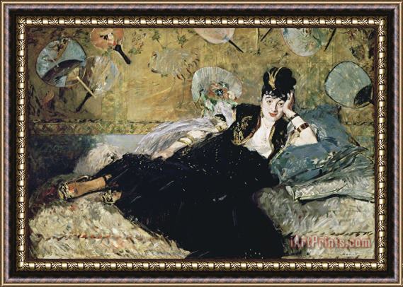Edouard Manet The Lady with Fans, Portrait of Nina De Callias (1844 84) Framed Painting