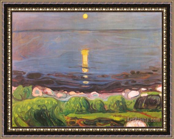 Edvard Munch Summer Night at The Beach Framed Print