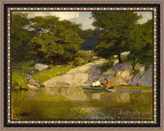 Edward Henry Potthast Boating in Central Park Framed Print