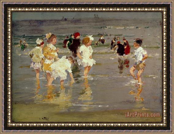 Edward Henry Potthast Children on the Beach Framed Painting