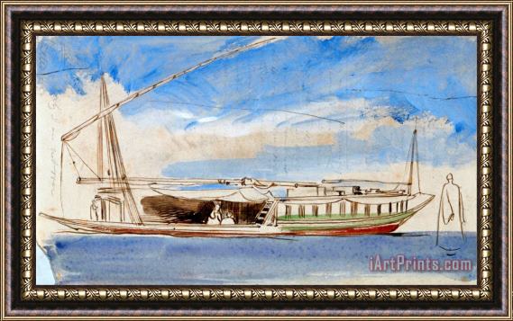 Edward Lear Boat on The Nile 6 Framed Painting