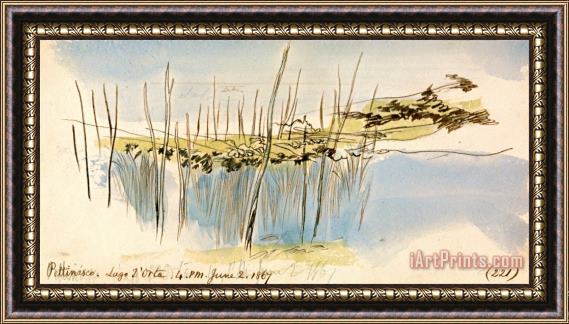 Edward Lear Pettenasco, Lago D'orta, 4 00 Pm, 2 June 1867 (221) Framed Painting