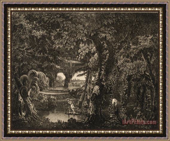 Edward Rooker A Morning Scene of The Forest with Rinaldo on The Bank of The Enchanted River Framed Print
