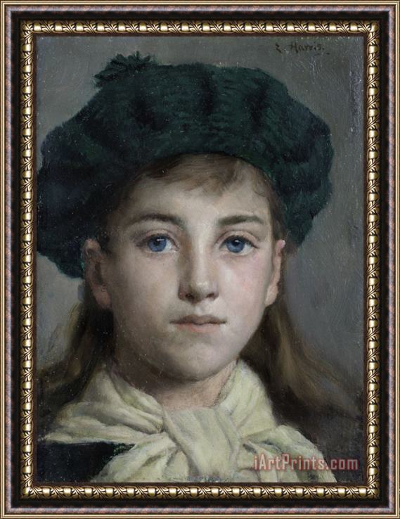 Edwin Harris Portrait of a Girl Framed Print