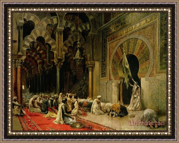 Edwin Lord Weeks Interior Of The Mosque At Cordoba Framed Painting