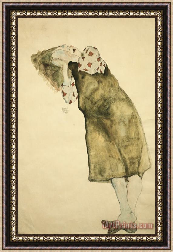 Egon Schiele Sleeping Girl Framed Painting