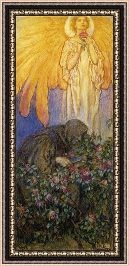 Eleanor Fortescue Brickdale My Rose I Gather for The Breast of God Framed Painting