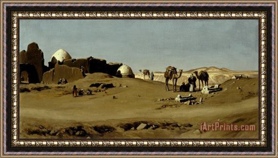 Elihu Vedder Egyptian Landscape Framed Painting