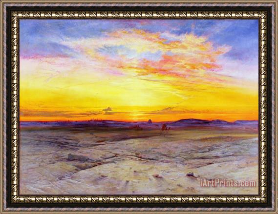 Elijah Walton The Tombs of Sultans near Cairo at Sunset Framed Painting