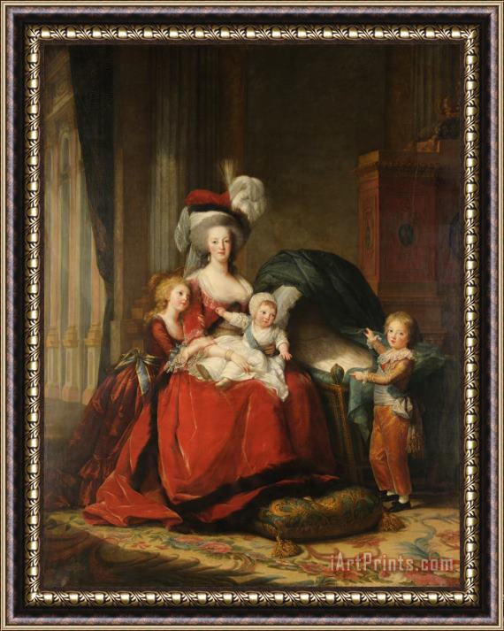 Elisabeth Louise Vigee Lebrun Marie Antoinette De Lorraine Habsbourg, Queen of France, And Her Children Framed Painting