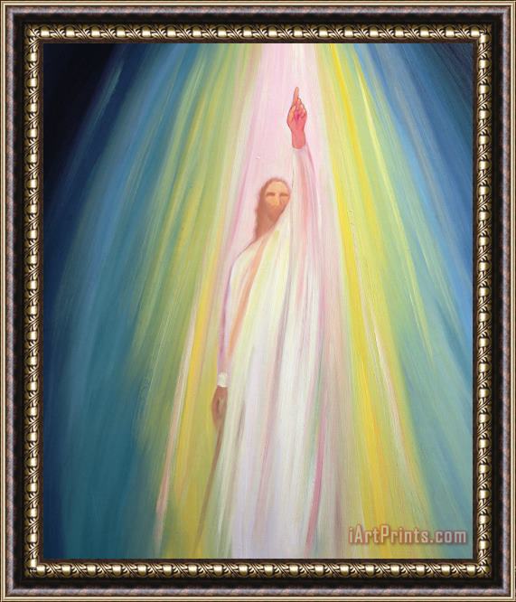 Elizabeth Wang Jesus Christ points us to God the Father Framed Painting