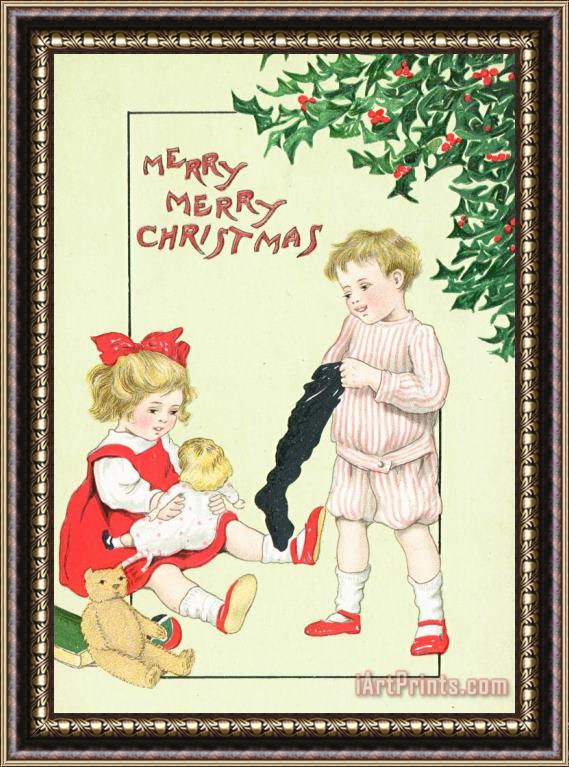 English School Christmas Card Framed Print
