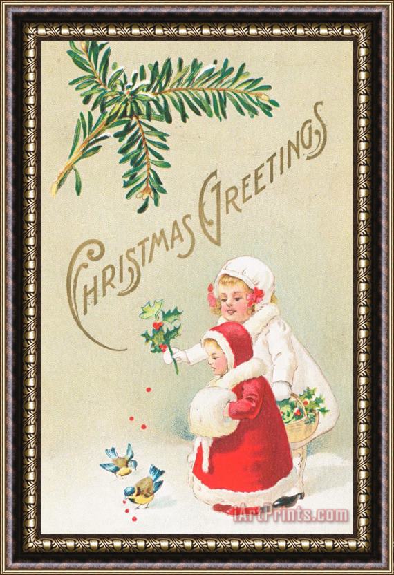 English School Christmas Card Framed Print