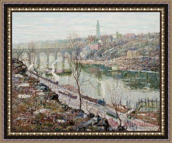 Ernest Lawson High Bridge, Harlem River Framed Print