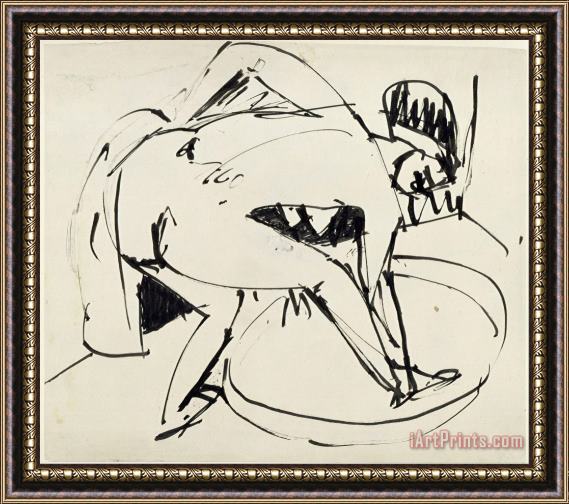Ernst Ludwig Kirchner Girl in Tub Framed Painting