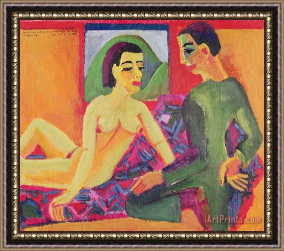Ernst Ludwig Kirchner The Couple Framed Painting