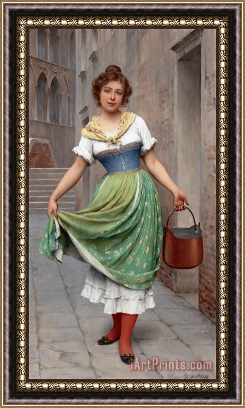 Eugen von Blaas The Water Carrier, 1902 Framed Painting