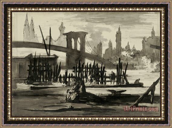 Eugene Berman Brooklyn Bridge Framed Print