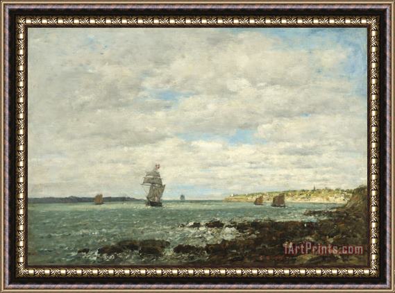 Eugene Boudin Coast of Brittany Framed Painting