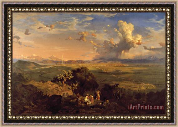 Eugenio Landesio The Valley of Mexico Seen From The Tenayo Hill Framed Print