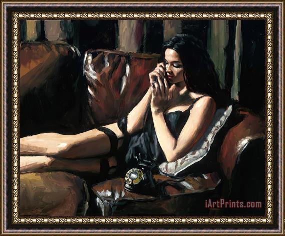 Fabian Perez Eugie on The Couch I Framed Print
