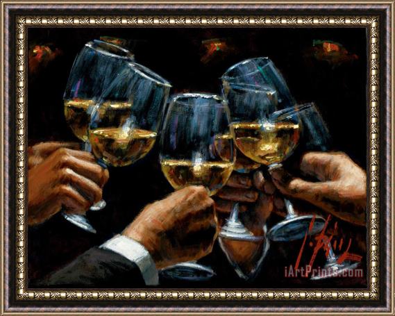 Fabian Perez For a Better Life White Wine with Reflections Framed Painting