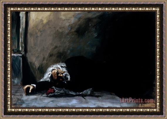 Fabian Perez Waiting for The Romance to Come Back II Framed Print