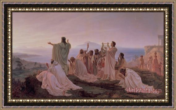 Fedor Andreevich Bronnikov Pythagoreans' Hymn To The Rising Sun Framed Painting