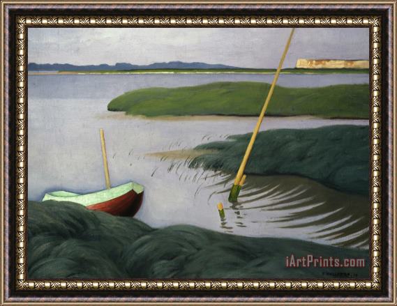 Felix Edouard Vallotton Boat At Berville Framed Print