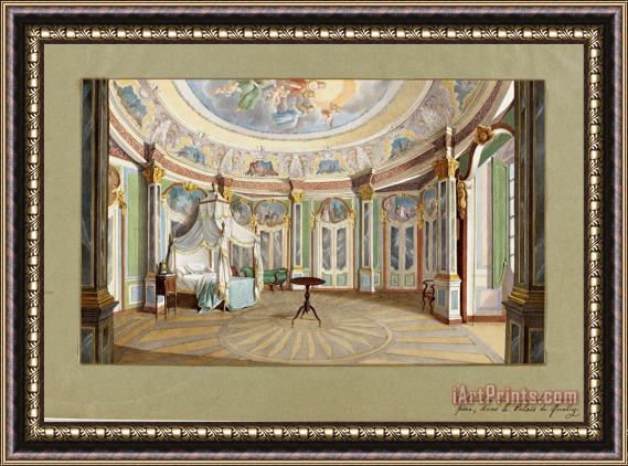 Ferdinand le Feubure Bedroom of King Pedro IV of Portugal (emperor Dom Pedro I of Brazil), Palace of Queluz Framed Painting