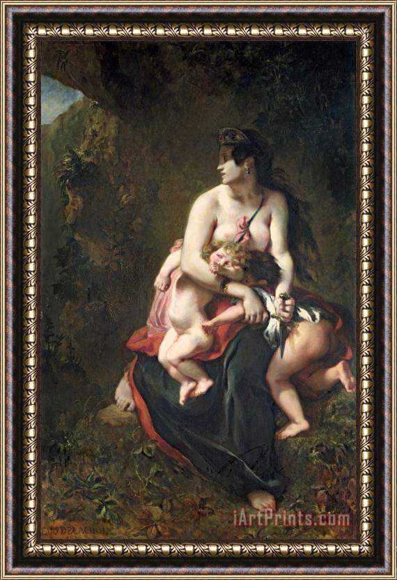 Ferdinand Victor Eugene Delacroix Medea Framed Painting