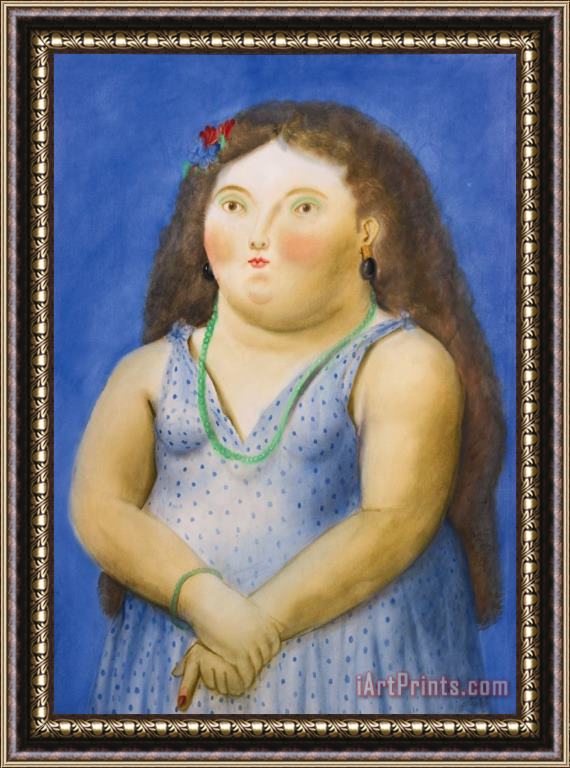 Fernando Botero Femme En Bleu, 1980 Framed Print
