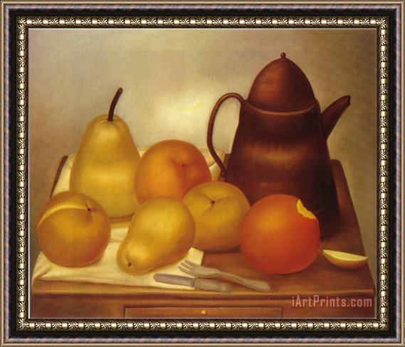 fernando botero Still Life with Coffee Pot Framed Painting