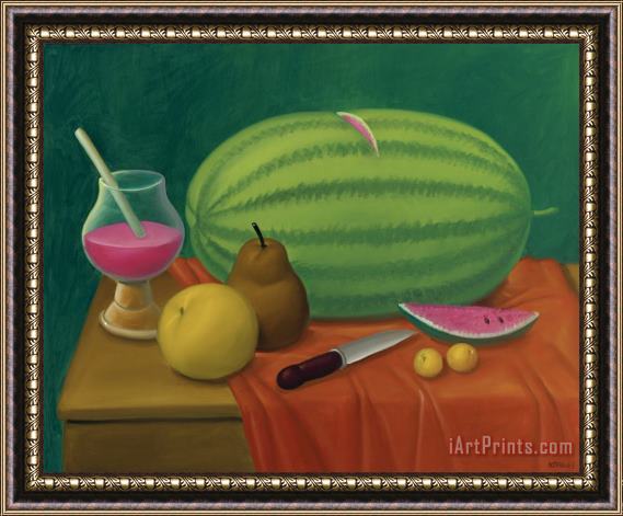 Fernando Botero Still Life with Fruit, 2003 Framed Painting