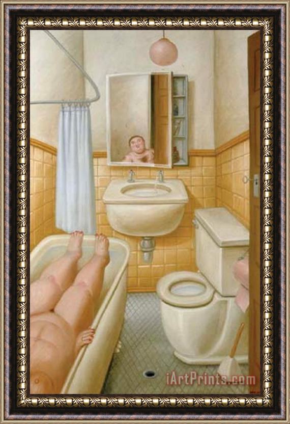 Fernando Botero The Bath Framed Painting