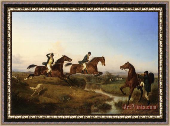 Filippo Palizzi Hunting in The Neopolitan Countryside Framed Painting