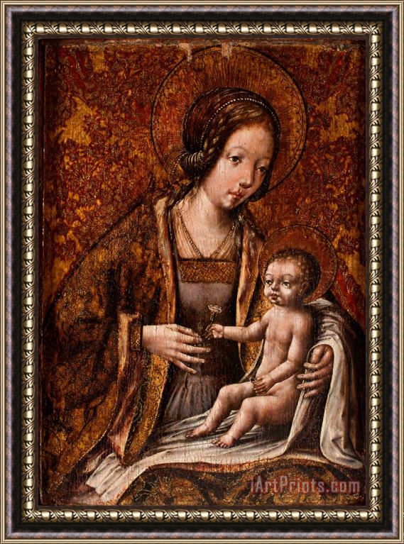 Flemish Or Dutch Madonna And Child Framed Painting