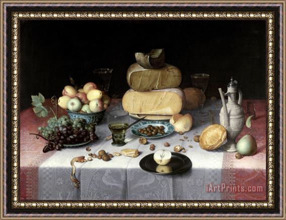 Floris Claesz. van Dyck Still Life with Cheeses Framed Print