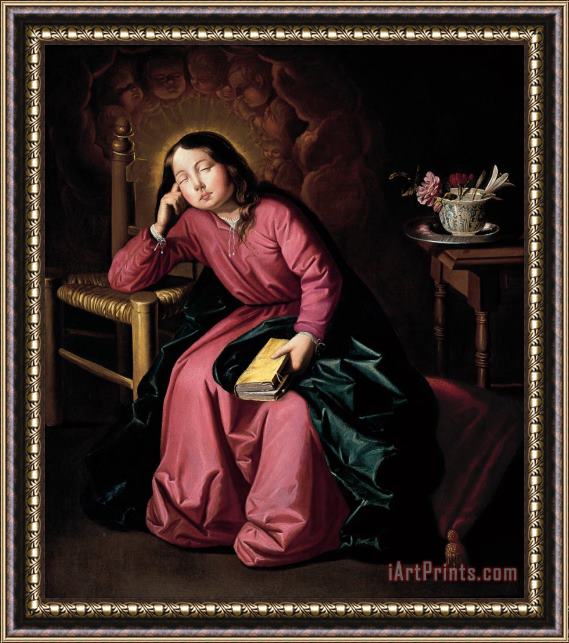 Francisco de Zurbaran The Child Virgin Asleep Framed Painting