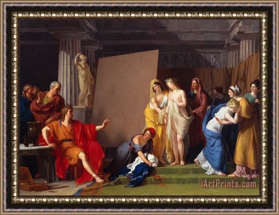 Francois Andre Vincent Zeuxis Choosing His Models for The Image of Helen From Among The Girls of Croton Framed Print