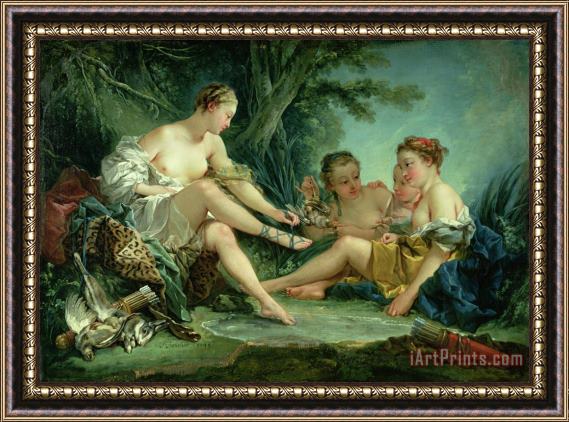 Francois Boucher Diana after the Hunt Framed Painting