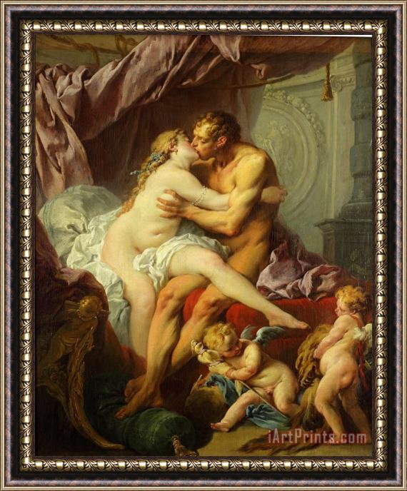 Francois Boucher Hercules And Omphale Framed Painting