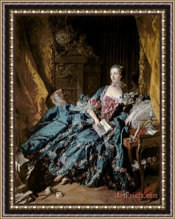 Francois Boucher Madame de Pompadour Framed Painting
