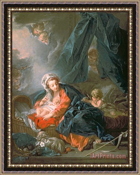 Francois Boucher Madonna and Child Framed Painting