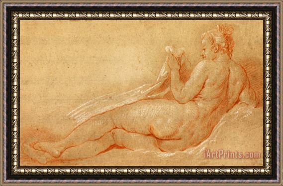 Francois Boucher Study for Reclining Nude Framed Painting