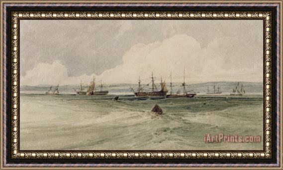 Francois Louis Thomas Francia View of Sheerness Framed Painting